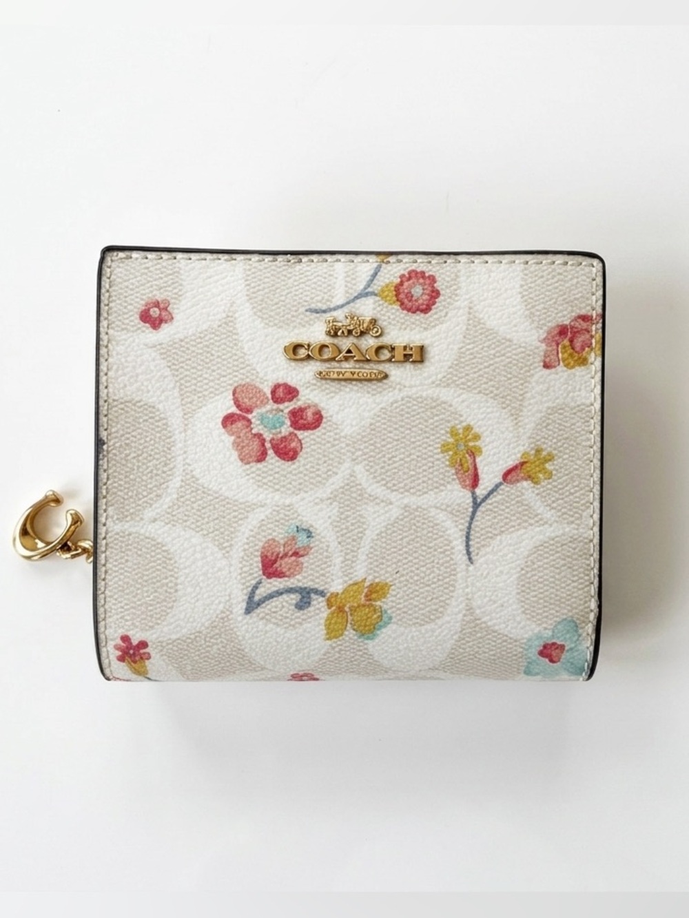 Coach NWT Signature Mystical Floral Snap Wallet C8704